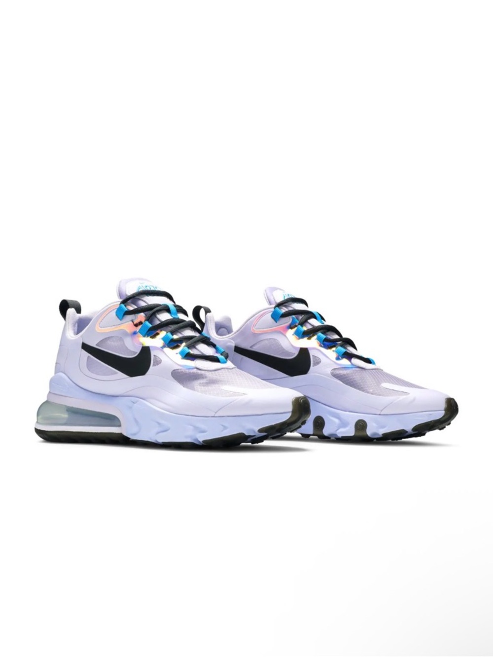 Nike Air Max 270 React Women’s Size 7.5 White Gray Blue Sneakers